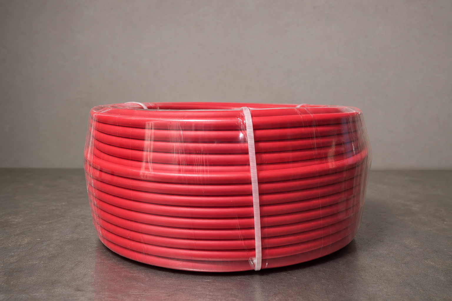 Real red HOLID FRPU production coil on the unified studio background
